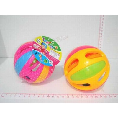 baby hot toy bell ball(pink/yellow) rattle ball for baby baby ball