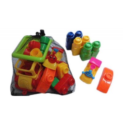 factory educational toy direct Block car with accessories(18pcs) plastic block toy block car