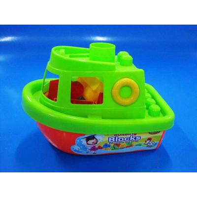 2018 hot selling Funny block toys(ship,15 pcs) learning toy educational for kids cartoon block toy