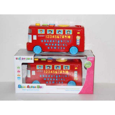 wholesale educational toy Cartoon learning machine with music,sound,light(Slide bus) for kids kids learning machine learning machine